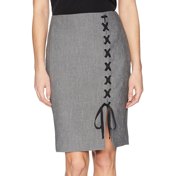 Nine West Dresses & Skirts - SALE! Nine West Pencil Skirt Gray Lacing Detail